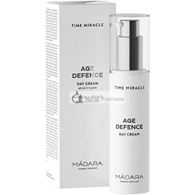 MÁDARA Organikus Bőrápolás Time Miracle Age Defence Nappali Krém Hyaluronsavval és Sejtes Bio-Komplexummal 50ml