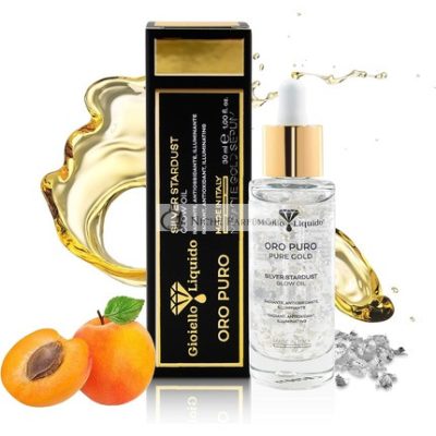 Ezüst Csillám Ragyogó Olaj Tápláló Arcolaj Tiszta Ezüsttel és Koncentrált Olajokkal, Ideális Dermarollerhez, Hidratáló Arcolaj 30ml