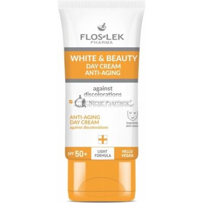 FLOSLEK WHITE & BEAUTY Anti Aging Védő Nappali Krém SPF 50, 50ml