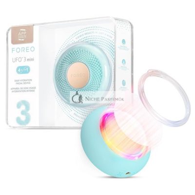 FOREO UFO 3 Mini 4 az 1-ben Teljes Arcfelújító LED Maszk Kezelés Mély Hidratáló Anti-Aging Arcmasszírozó, Jeges Kék