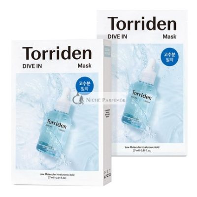 Torriden DIVE-IN Hyaluronsav Arcmaszk Érzékeny Száraz Bőrre, Illatmentes, Alkoholmentes, Színezékmentes, Vegán, Állatkísérlet-mentes Koreai Bőrápolás