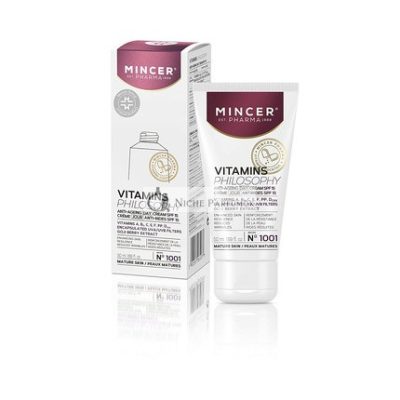 Mincer Pharma Vitaminok Filozófia Anti-Aging Nappali Arckrém SPF 15 UVA/UVB Szűrőkkel 50ml