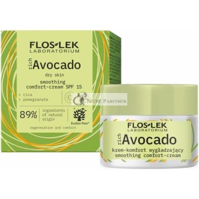 FLOSLEK Gazdag Avokádó Simító Nappali Krém SPF 15, 50ml