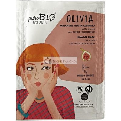 PuroBio Olivia Füge Alginate Arcmaszk Zsíros Bőrre Zöld Teával