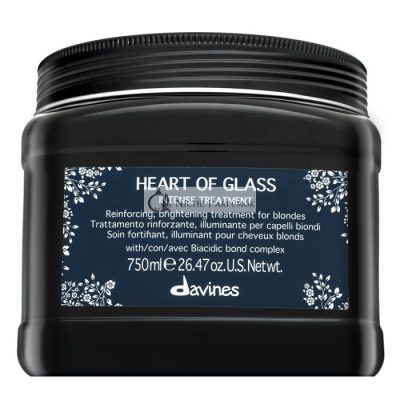 Davines Heart Of Glass Intense Treatment erősítő maszk festett, vegyileg kezelt és szőkített hajra 750 ml