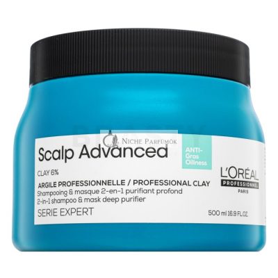 L'Oréal Professionnel Scalp Advanced Anti-Oiliness Professional Clay 2-in-1 Shampoo & Mask Deep Purifier sampon + maszk zsíros hajra 500 ml