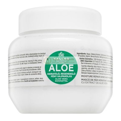 Kallos Aloe Moisture Repair Shine Hair Mask tápláló maszk puha és fényes hajért 275 ml