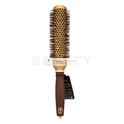 Olivia Garden Expert Blowout Shine Round Brush Wavy Bristles Gold & Brown 35 mm hajkefe