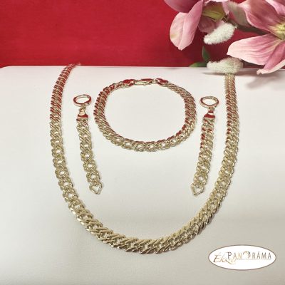 14K Gold Filled nyaklánc, karkötő és fülbevaló szett -Amarilla