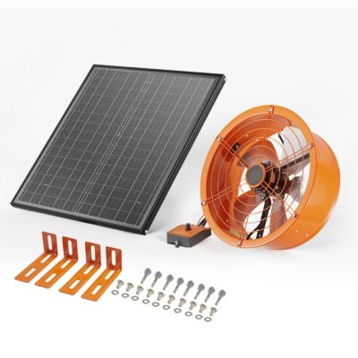 Napelemes szellőzőventilátor termosztáttal 400x150mm szellőztető ventilátor termosztáttal 