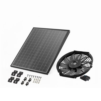 Napelemes tetőventilátor 340x70 mm szellőzőventilátor termosztáttal