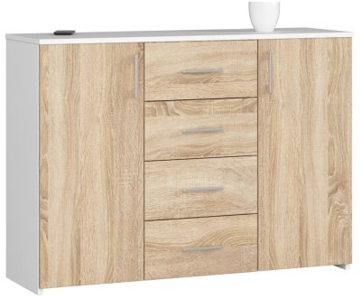 AKORD K45 Klasszikus Komód Laminált Fehér-Sonoma Tölgy