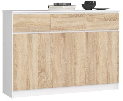 AKORD CLP K140 Komód Laminált Fehér-Sonoma