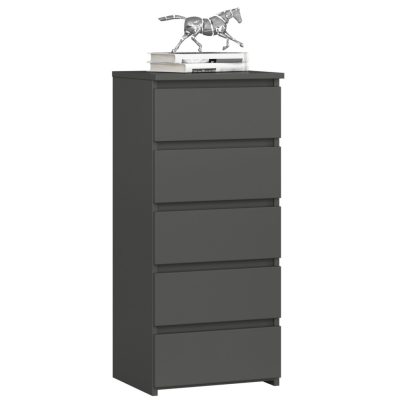 AKORD CL5 Matt Grafitszürke Keskeny Fiókos Komód