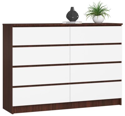 AKORD CLP K140 Komód Wenge-Fehér 8 Fiókos Laminált