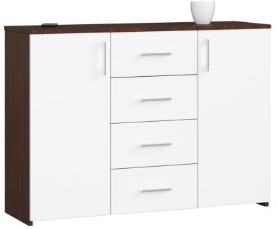 AKORD K45 Wenge-Fehér Komód Laminált ABS-szegéllyel