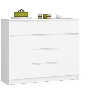 AKORD CLP K017 Modern Komód Laminált Fehér 6-Fiókos