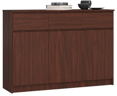 AKORD CLP K140 Komód Laminált Wenge 3 Ajtós 3 Fiókos
