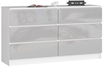 AKORD CLP K140 Komód 6 Fiókos Metál Magasfényű