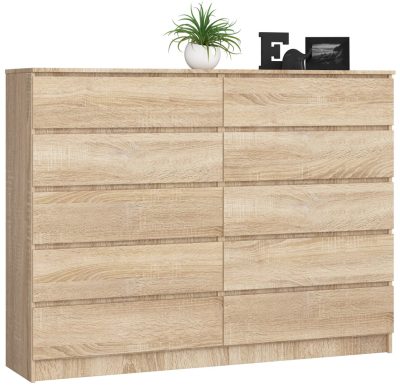 AKORD CLP K160 Komód Sonoma Tölgy 10 Fiókos