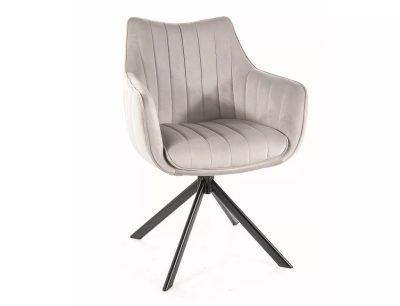 Azalia Velvet Forgó Bársony Szék Világosszürke Fekete Vázzal