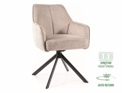 Notti Brego Forgó Szék Bézs Szövet Fekete Fém Vázzal