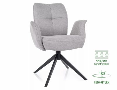 Wing Brego Forgó Étkezőszék Világosszürke Szövettel