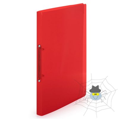 PP Gyűrűskönyv A4, 2 gyűrűs 2cm gerinc áttetsző - piros