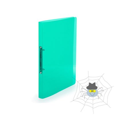 PP Gyűrűskönyv A4, 2 gyűrűs 2cm gerinc áttetsző - zöld