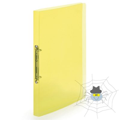 PP Gyűrűskönyv A4, 2 gyűrűs 2cm gerinc áttetsző - sárga