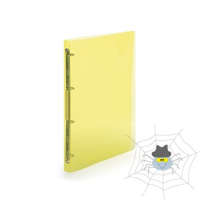 PP Gyűrűskönyv A4, 4 gyűrűs 2cm gerinc áttetsző - sárga