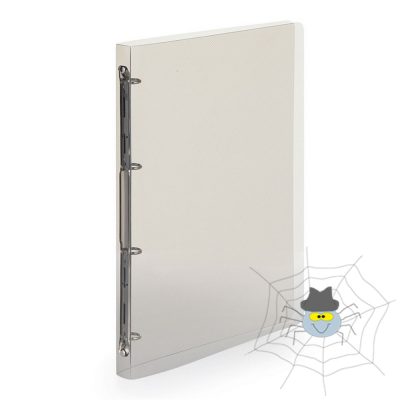 PP Gyűrűskönyv A4, 4 gyűrűs 2cm gerinc áttetsző - füst