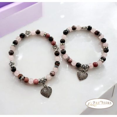 Ásványkő páros karkötő - kevert gyöngyökből