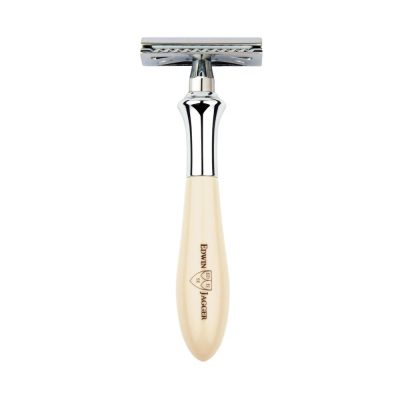Edwin Jagger Closed Comb Chatsworth Plaza Safety Razor (DE) Ivory/Chrome IVPSR