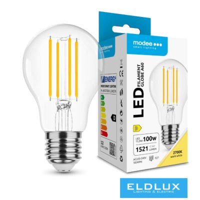 Modee LED Izzó Filament A60 11,2W E27 320° 2700K (1521 lumen) ERP