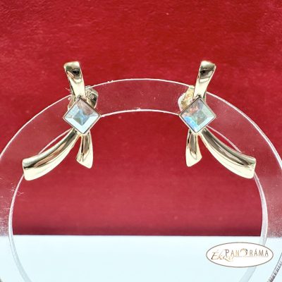 18K Gold Filled, eredeti kristályos fülbevaló - Milla AB