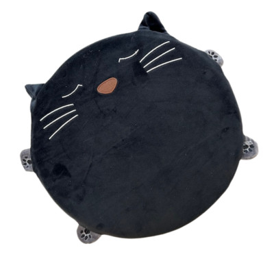 Fekete cica fekete memóriahabos ülőpárna