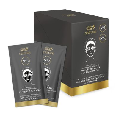 Golden Green Nature aktív szenes mélytisztító lehúzható arcmaszk aktiváló oldattal, 10 db