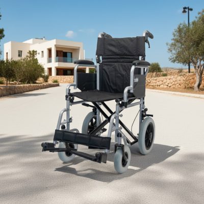 Transport kerekesszék Gemini 12" lehajtható háttámlával, segítő fékkel 81130X