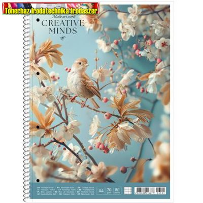 Spirálfüzet, A4, vonalas, 80 lap, SHOLYARYK College Block Creative Minds, vegyes