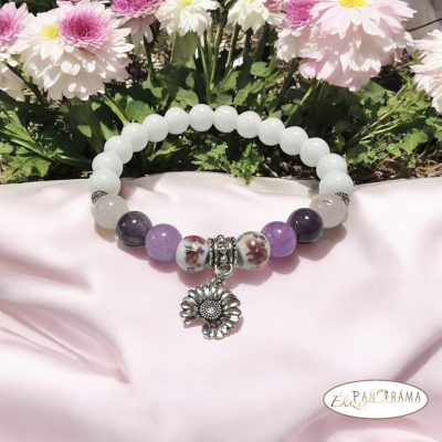 Ásványkő Karkötő Jade - Ametist Flower