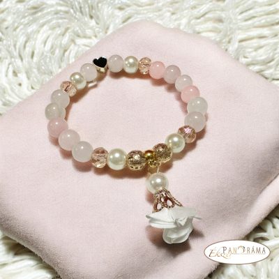 Ásványkő Karkötő Rózsakvarc - Angel 