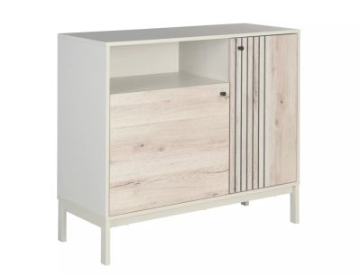 Frost K2 Laminált Komód Alpi Tölgy-Törtfehér Fém Vázzal