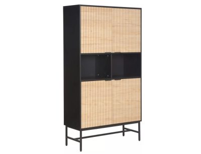 Mago R1 Tölgy-Fekete Laminált Polcos Szekrény