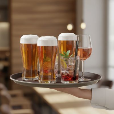 Csúszásmentes tálca, kerek, 35 cm, barna, polipropilén