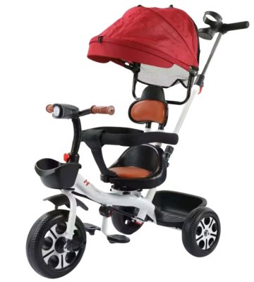 Black November - MK H-Trike Harmony tricikli 360 fokban forgatható üléssel, szülőkormánnyal piros-fehér színben + ajándék