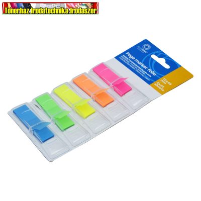 Jelölőcímke 12x45mm, 5x25lap, műanyag 5szín/bliszter, kemény tokos adagolóban Bluering® (12290)