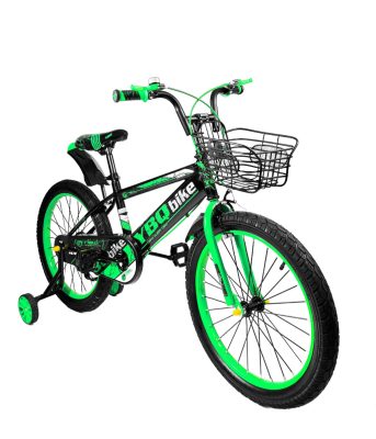 MK YB collection Yuki kerékpár fekete-zöld színben 20" + ajándék