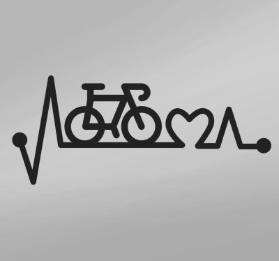 Bicikli szív matrica