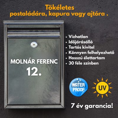 Postaláda matrica egyedi névvel